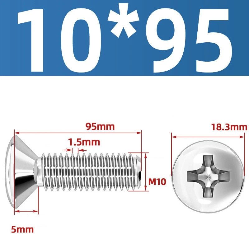 Phillips Oval Head Machine Screws Stainless Steel — M1.6 to M10, All Sizes - HomeDIYer