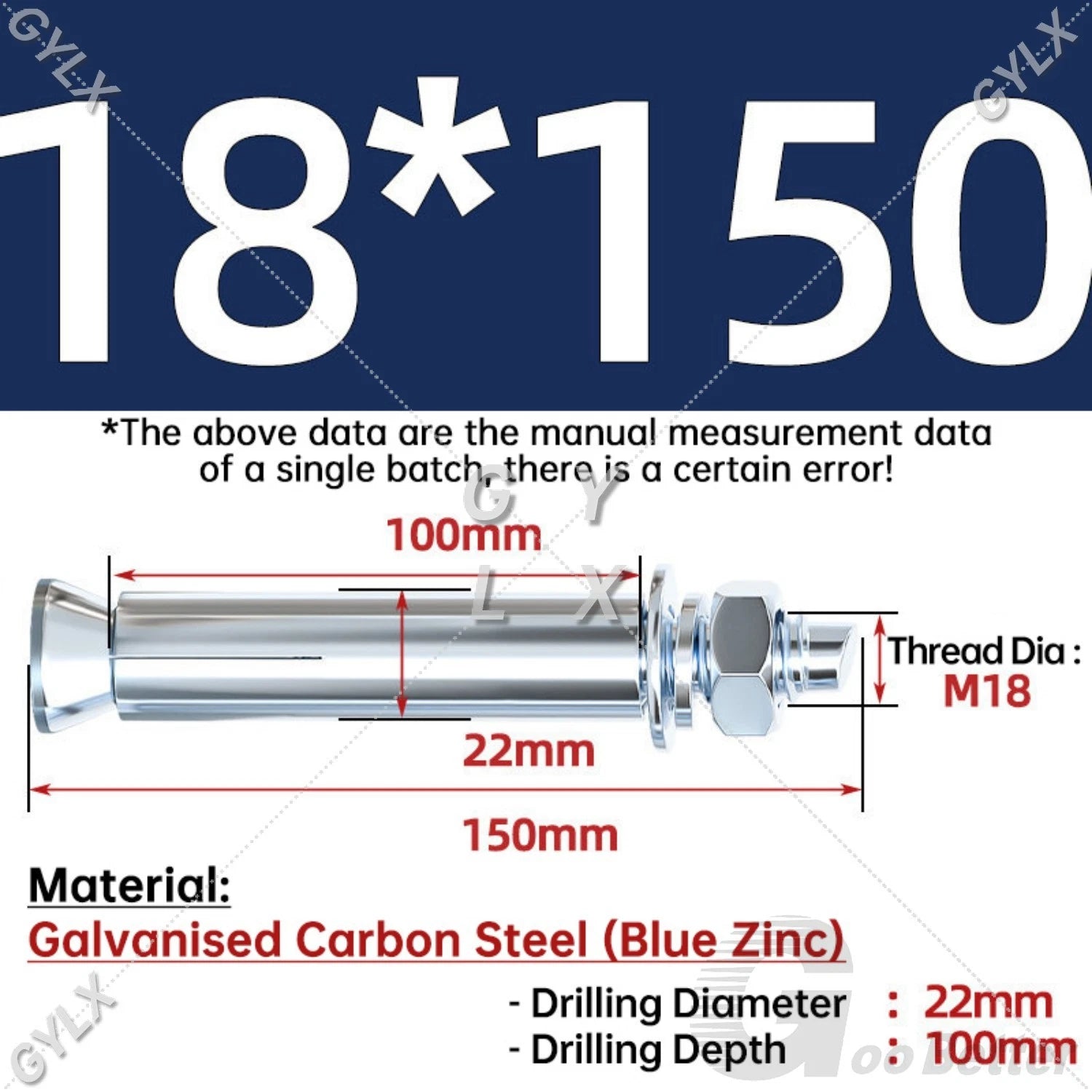 Concrete Expansion Bolts Wall Anchor Screws — M6 to M20 | Stainless Steel & Zinc Plated