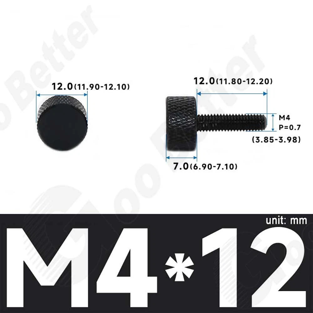 M3 M4 Knurled Thumb Screws – Aluminum Alloy Flat Head Hand Knob Bolts