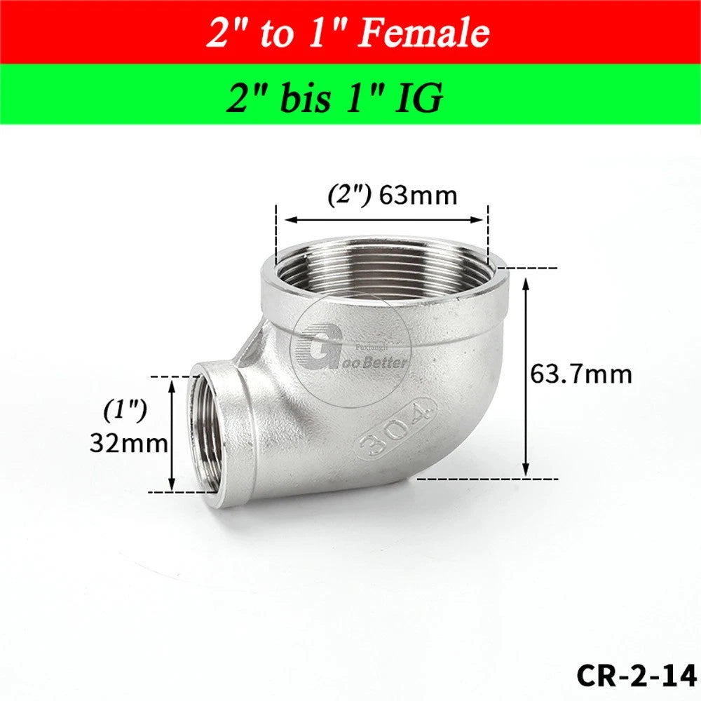 A2 Stainless Steel BSP Reducer Elbow Pipe Fittings | 1/8" to 4" Male Female