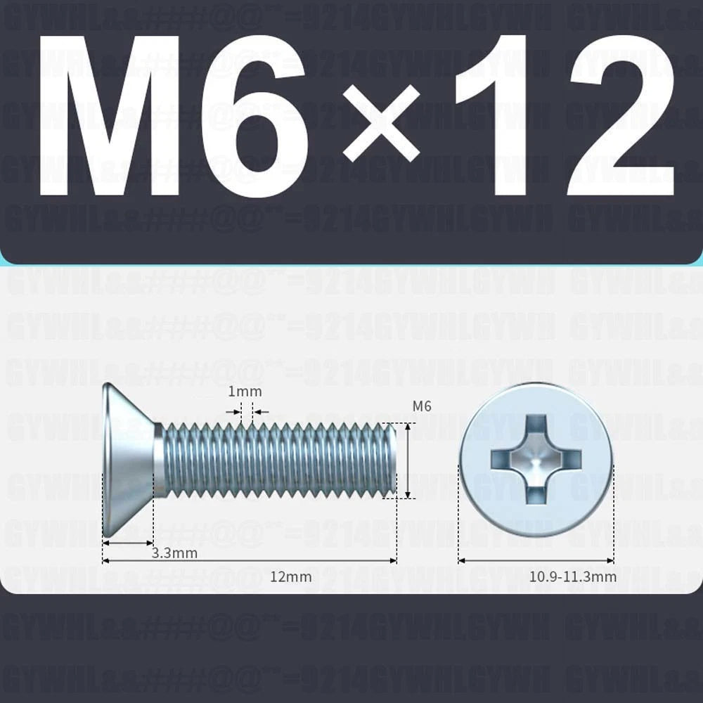 M3–M12 Zinc Plated Phillips Countersunk Machine Screws DIN 965 | Flat Head Bolts