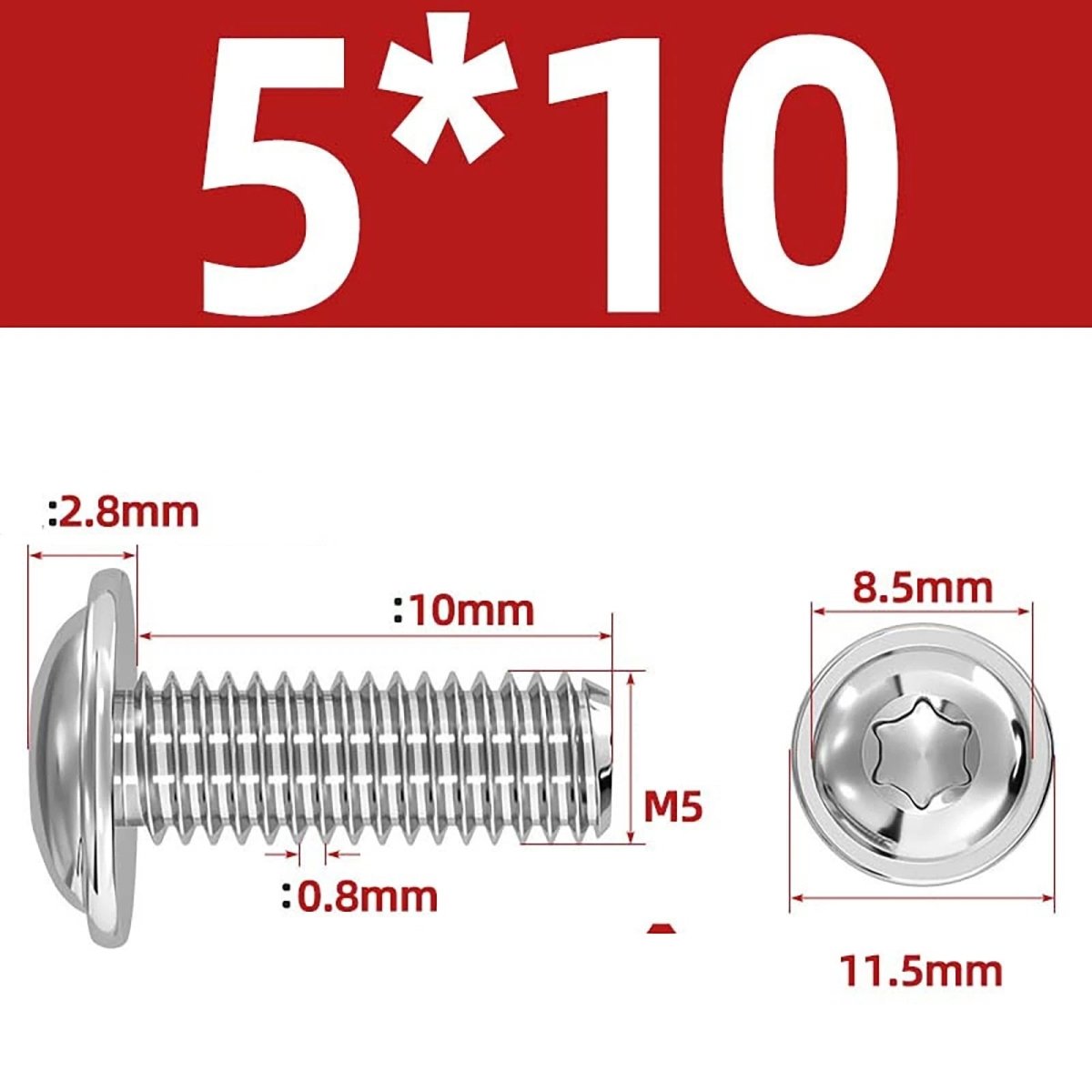 Torx Flanged Button Head Screws — 18 - 8 Stainless Steel, ISO 7380 - 2, M2 to M8 - HomeDIYer