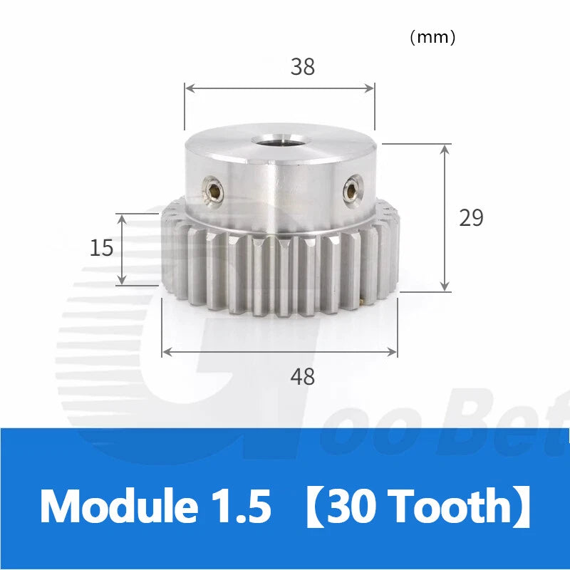 Mod 0.5 1 1.5 2 Precision Spur Gear Stainless Steel with Hub 12 Tooth - 60 Tooth