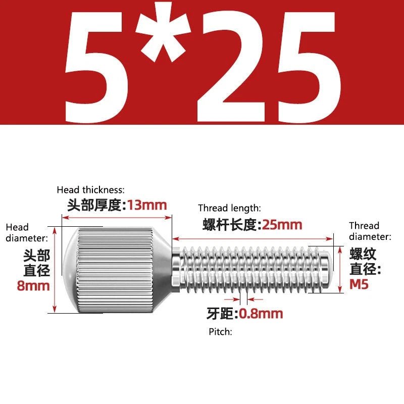 A2 Stainless Steel Knurled Thumb Screws – Small Head, Hand Tighten Fasteners (M2 to M8) - HomeDIYer