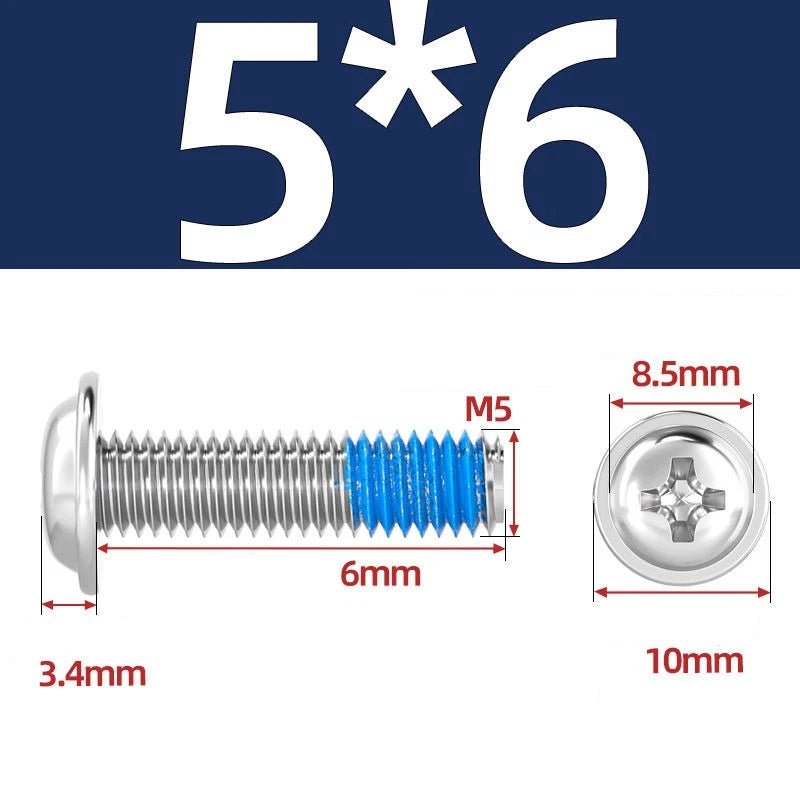 A2 Stainless Steel Phillips Flanged Button Head Machine Screws — M2 to M6, Built - In Washer Face - HomeDIYer