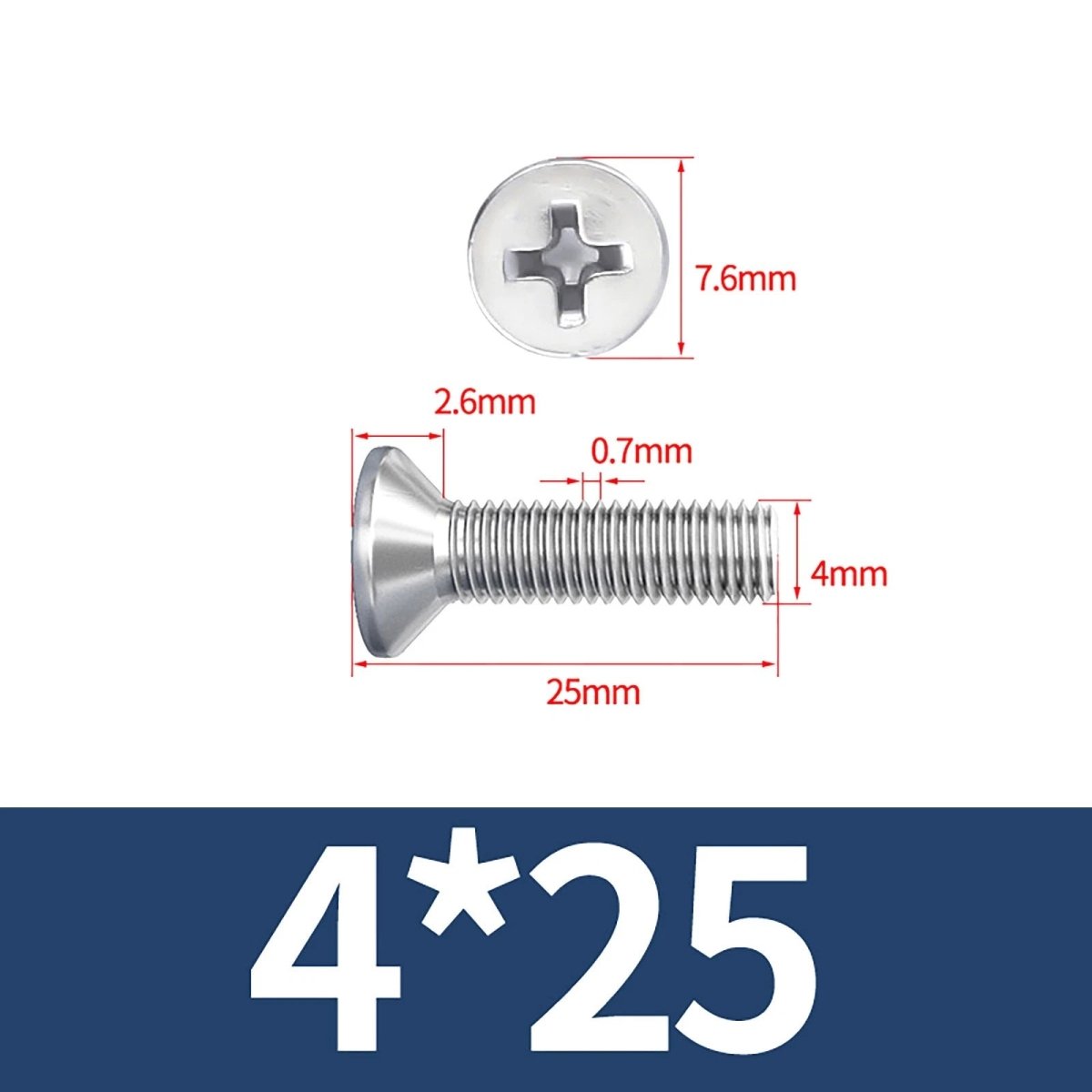M3–M10 Phillips Countersunk Machine Screws – A2 Stainless Steel, Flat Head, Fully Threaded (3–100mm Overall Length) - HomeDIYer