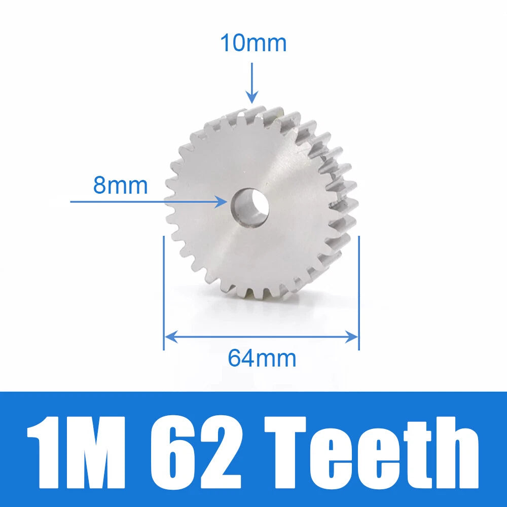 1/1.5/2 Mod 12~120 Teeth, Flat Gear Cylindrical Gear, Spur Gears Stainless Steel