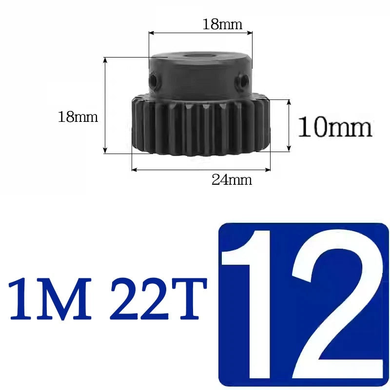 Spur Gears 1 Mod Transmission Gear With Step 45# Steel Pinion Motor Gear 10T~29T