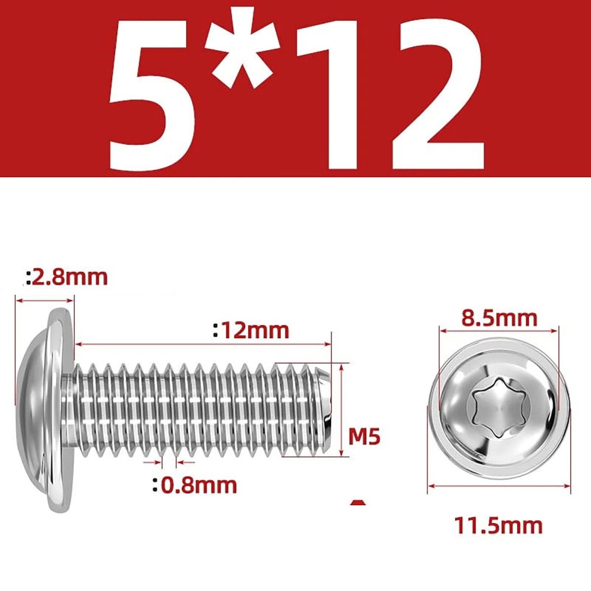 Torx Flanged Button Head Screws — 18 - 8 Stainless Steel, ISO 7380 - 2, M2 to M8 - HomeDIYer