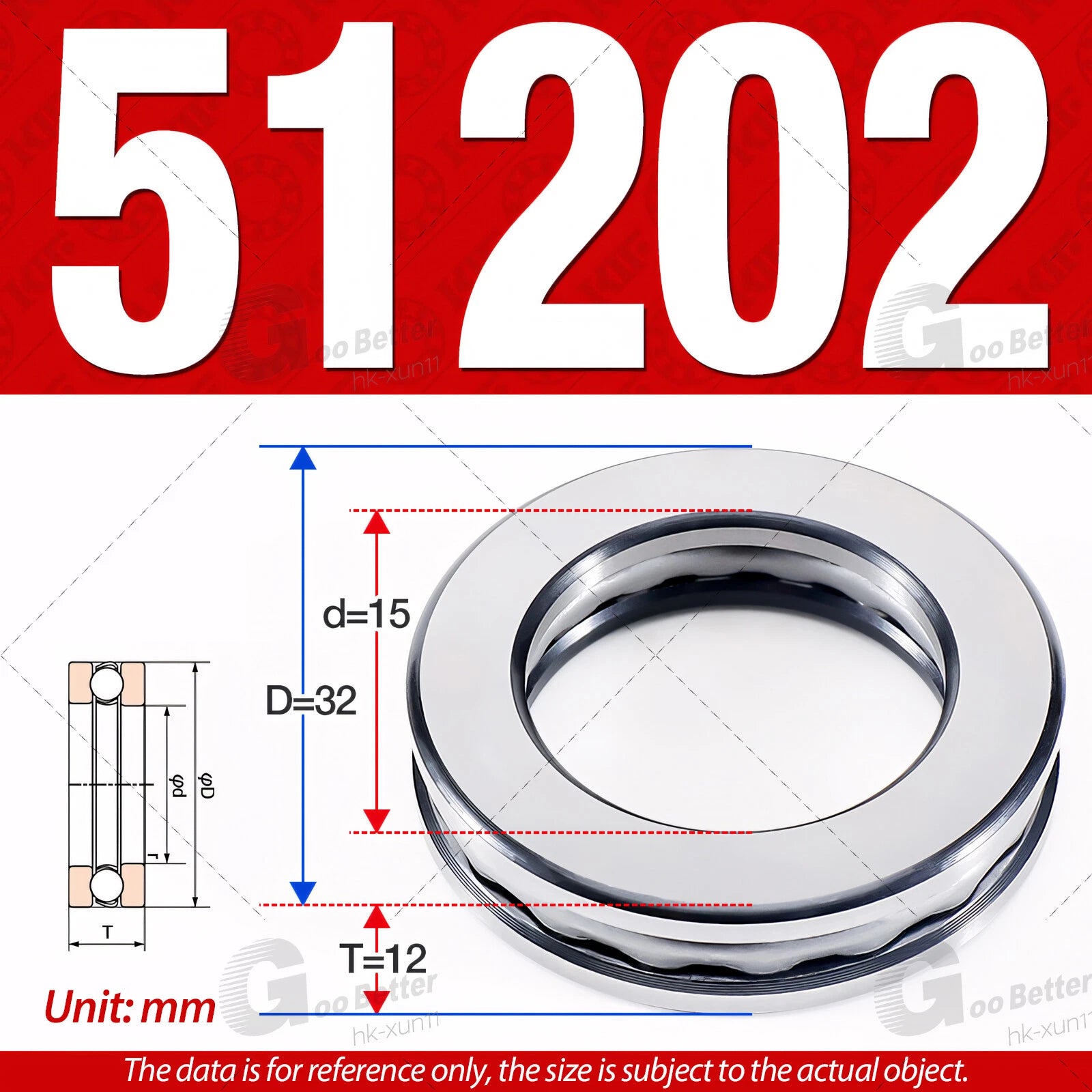 Plane Axial Ball Bearing Thrust Bearings F2-6M - F13-22M- 51100 - 51413 Series