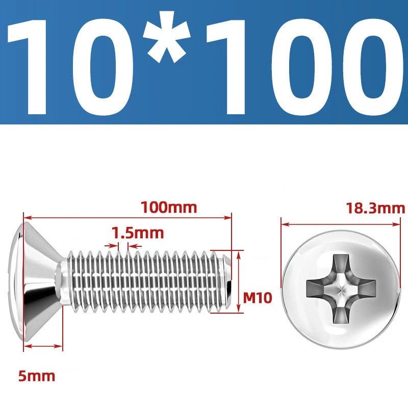 Phillips Oval Head Machine Screws Stainless Steel — M1.6 to M10, All Sizes - HomeDIYer