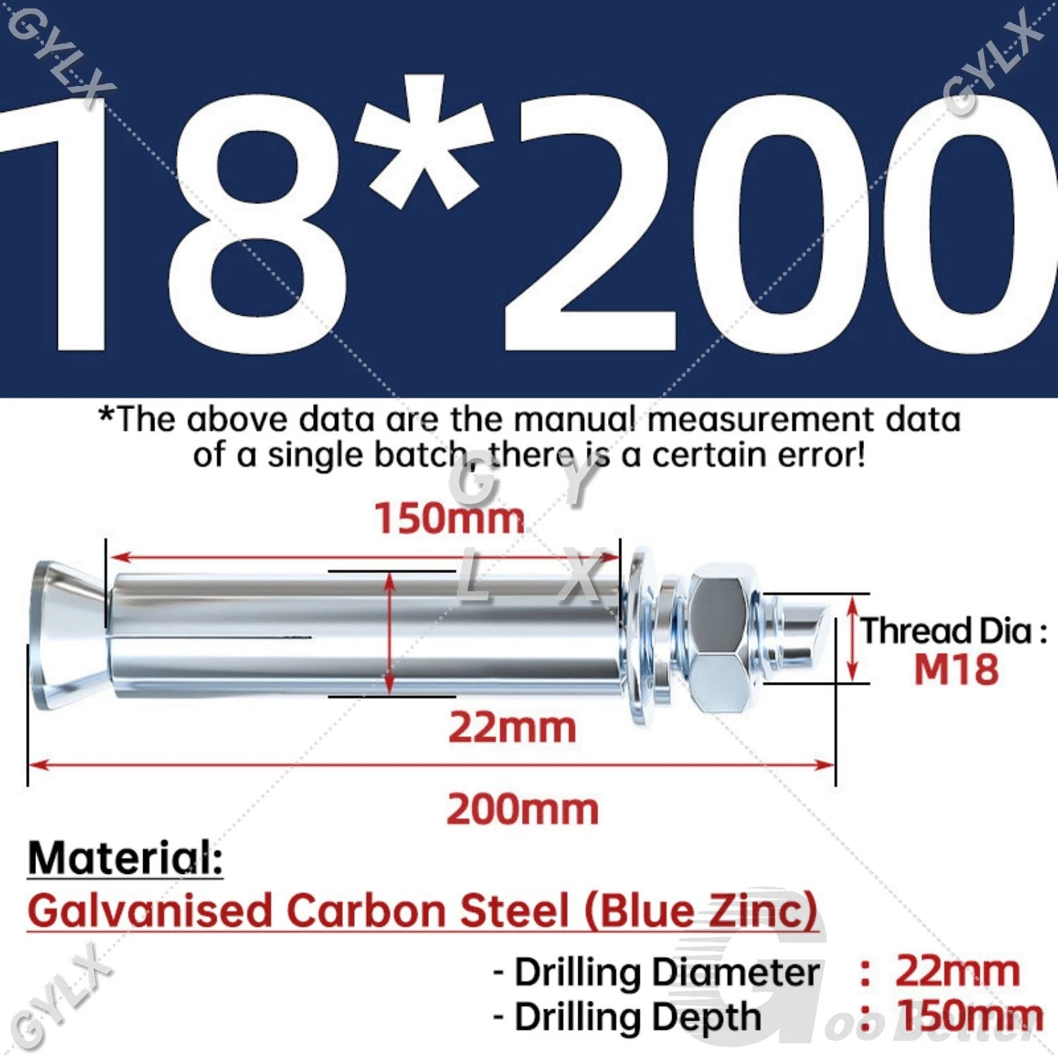Concrete Expansion Bolts Wall Anchor Screws — M6 to M20 | Stainless Steel & Zinc Plated