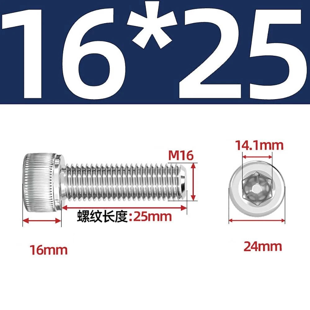 Socket Head Cap Screws – A2 Stainless Steel, M6 to M24, Hex Drive (DIN 912)