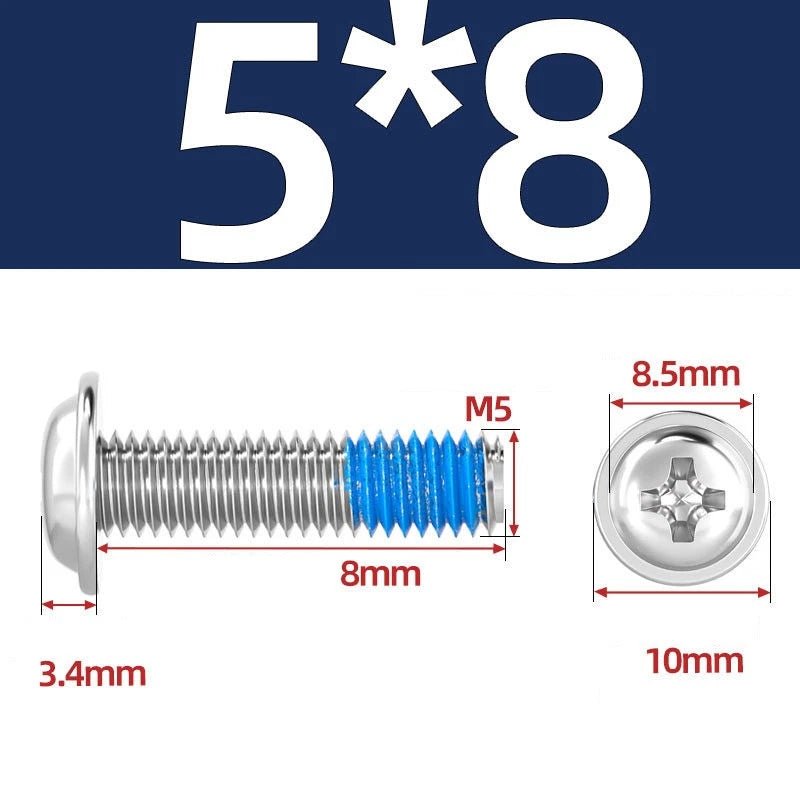 A2 Stainless Steel Phillips Flanged Button Head Machine Screws — M2 to M6, Built - In Washer Face - HomeDIYer