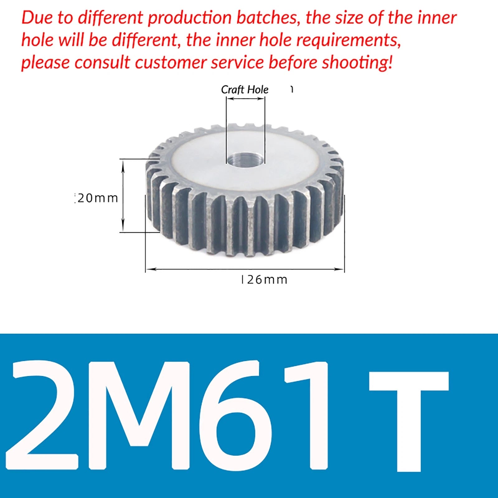 Mod 2 45# Steel Spur Gears Pinion Gear Thickn 20mm 10T - 100T Transmission Gear