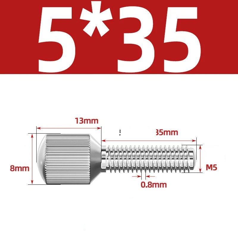 Knurled Thumb Screws – 304 Stainless Steel Small Head Thumbscrew Bolts M2–M8