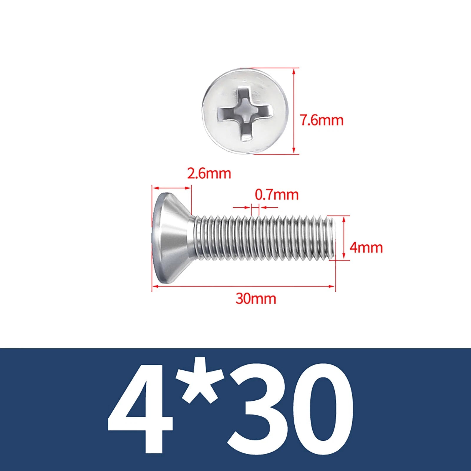 M3–M10 Phillips Countersunk Machine Screws – A2 Stainless Steel, Flat Head, Fully Threaded (3–100mm Overall Length)