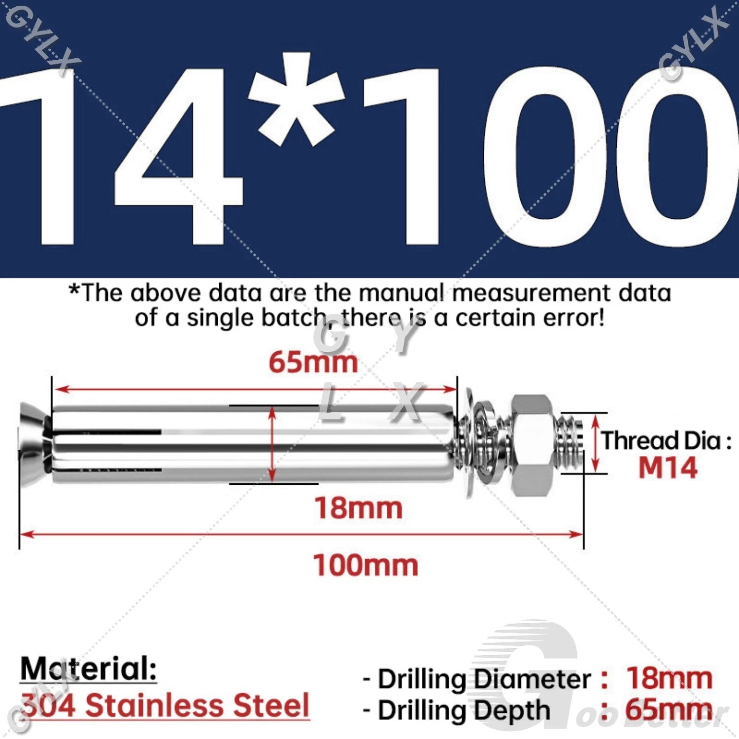 Concrete Expansion Bolts Wall Anchor Screws — M6 to M20 | Stainless Steel & Zinc Plated