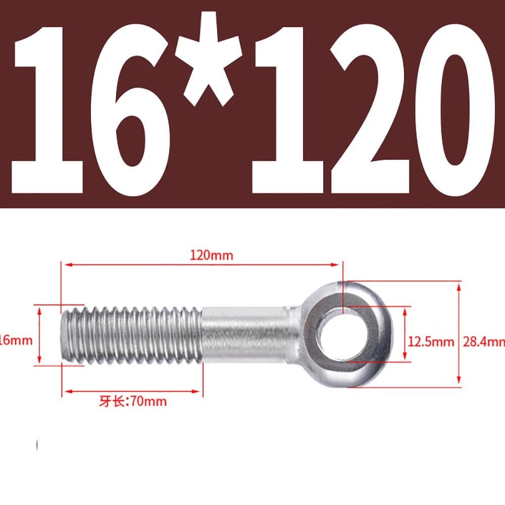 M5 - M24 A2 304 Stainless Steel Partially Threaded Forged Eye Bolts with Rings for Wire Rope & Hanging - HomeDIYer