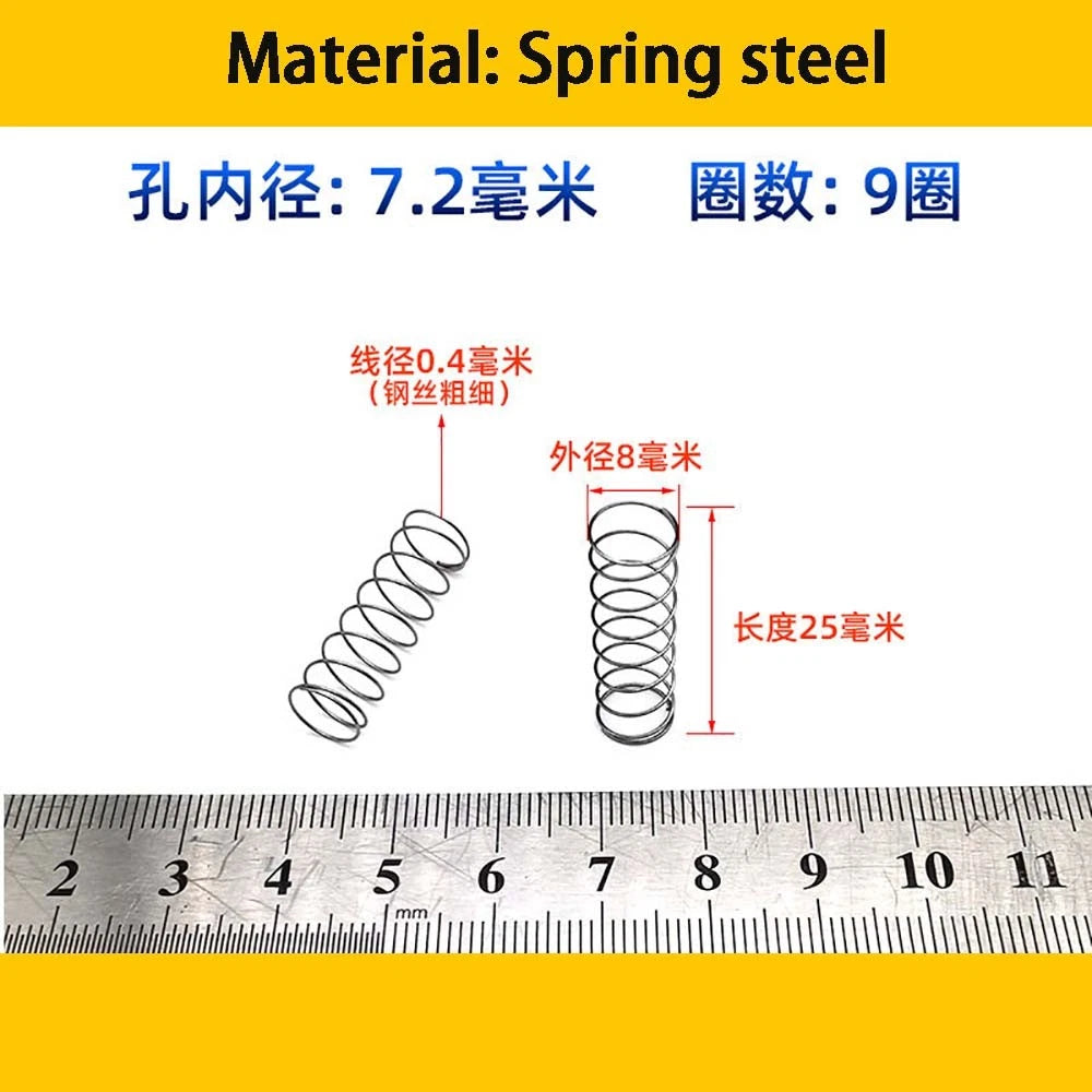 Spring Steel Small Compression Spring 0.2/0.3/0.4mm Wire Diameter 3-50mm Length