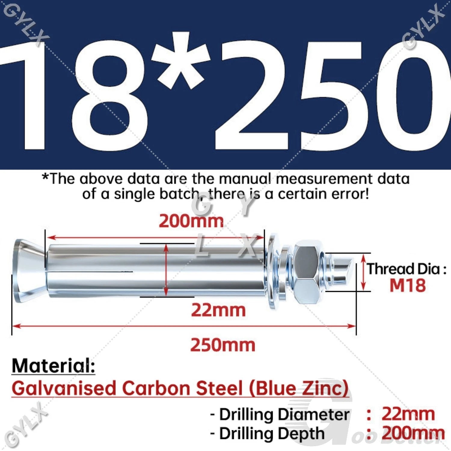 Concrete Expansion Bolts Wall Anchor Screws — M6 to M20 | Stainless Steel & Zinc Plated