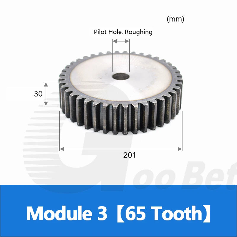 Module 3 Spur Gear C45 Steel 12 - 120 Tooth Hardened Motor Pinion Cogwheel Flat