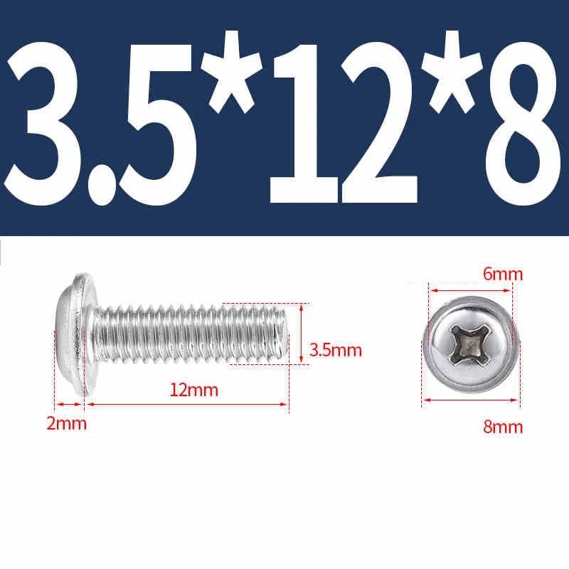 Phillips Flanged Pan Head Machine Screws M1.4 to M4 Multiple Lengths