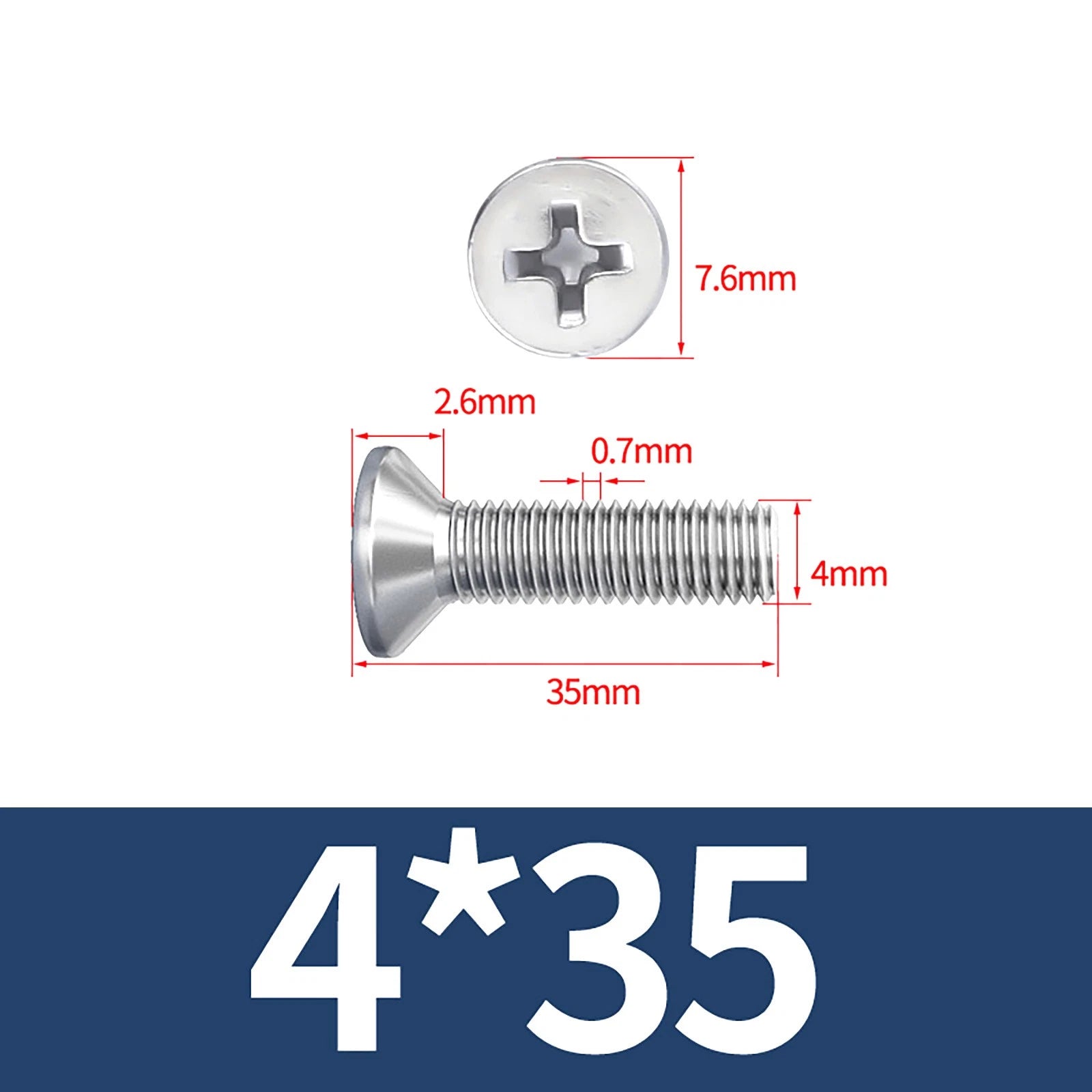 M3–M10 Phillips Countersunk Machine Screws – A2 Stainless Steel, Flat Head, Fully Threaded (3–100mm Overall Length)