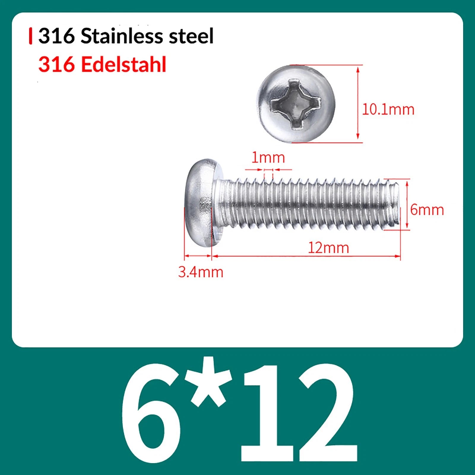M2 M3 M4 M5 M6 M8 A4 Stainless Steel Phillips Pan Head Machine Screws – DIN 7985, Fully Threaded (4–80mm)