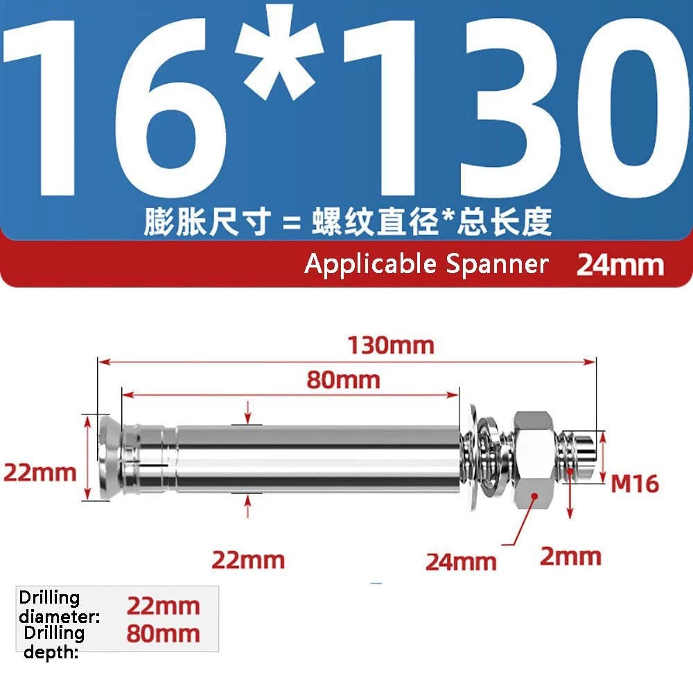 Stainless Steel Expansion Anchor Bolts — M8 to M20, 201 & 304, A/B Type