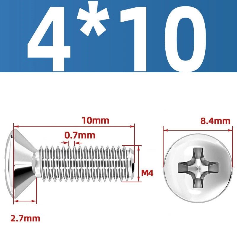 Phillips Oval Head Machine Screws Stainless Steel — M1.6 to M10, All Sizes - HomeDIYer