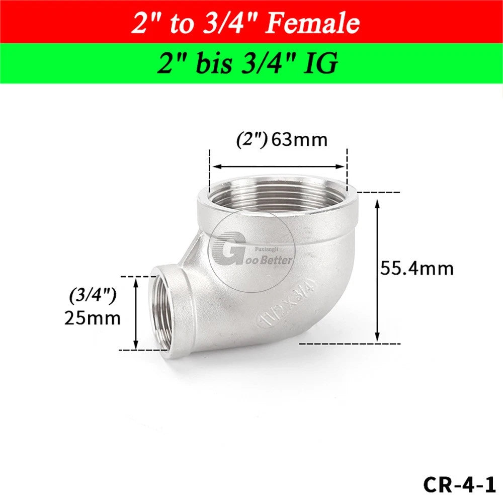 A2 Stainless Steel BSP Reducer Elbow Pipe Fittings | 1/8" to 4" Male Female