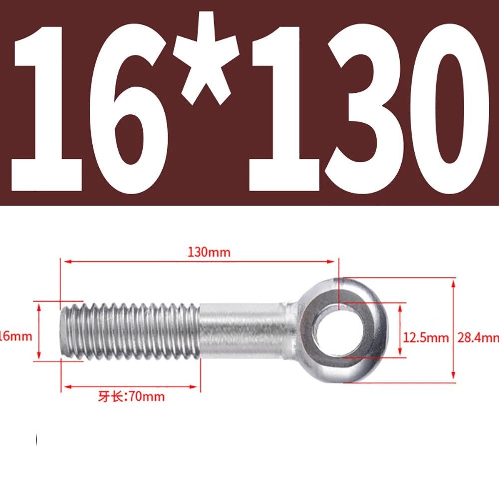 M5 - M24 A2 304 Stainless Steel Partially Threaded Forged Eye Bolts with Rings for Wire Rope & Hanging - HomeDIYer