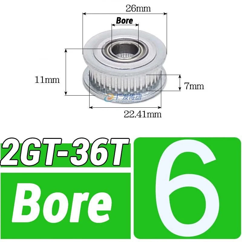 GT2 Timing Belt Pulley 16-100 Teeth 6-10mm Teeth Width Bore 3mm-25mm For 3D