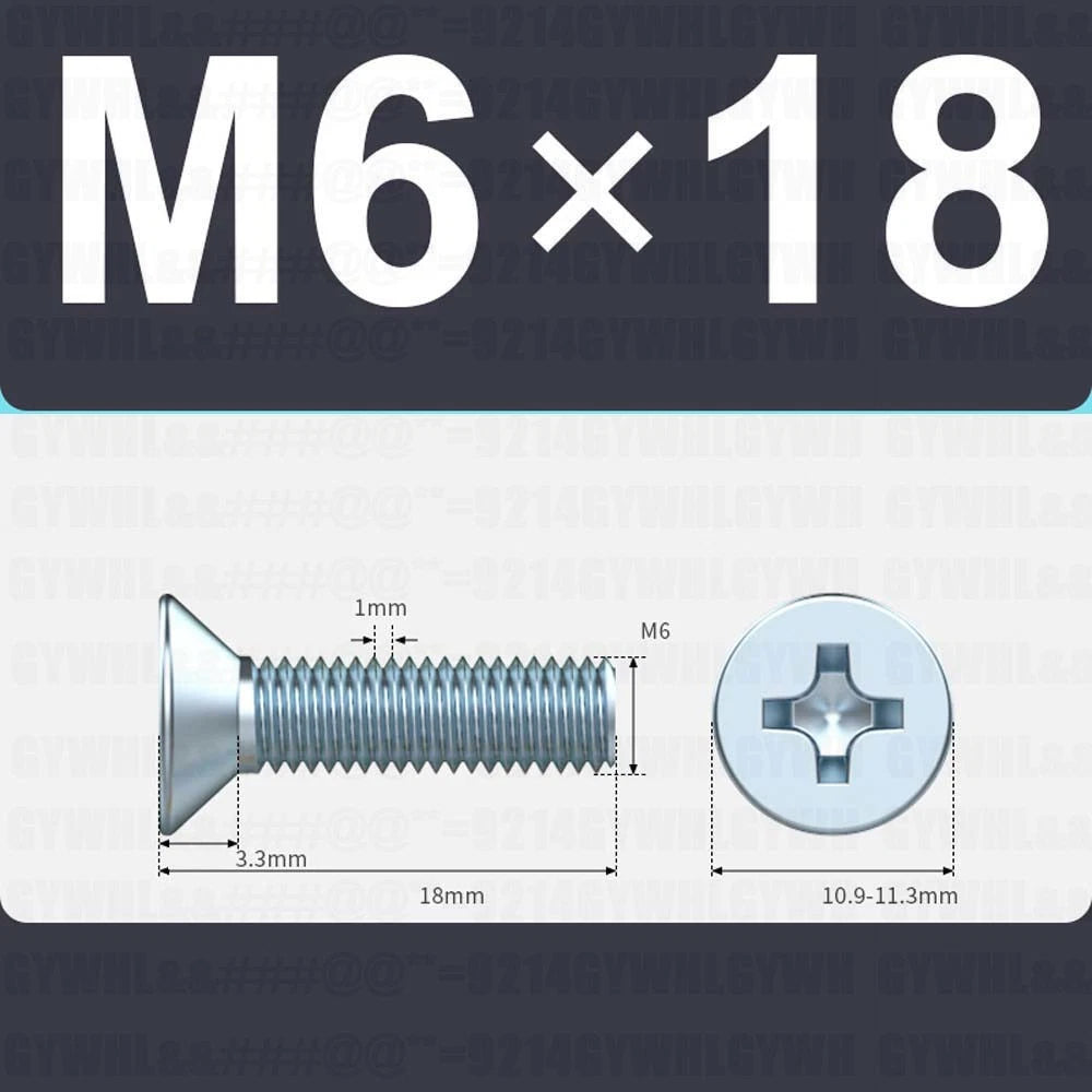 M3–M12 Zinc Plated Phillips Countersunk Machine Screws DIN 965 | Flat Head Bolts