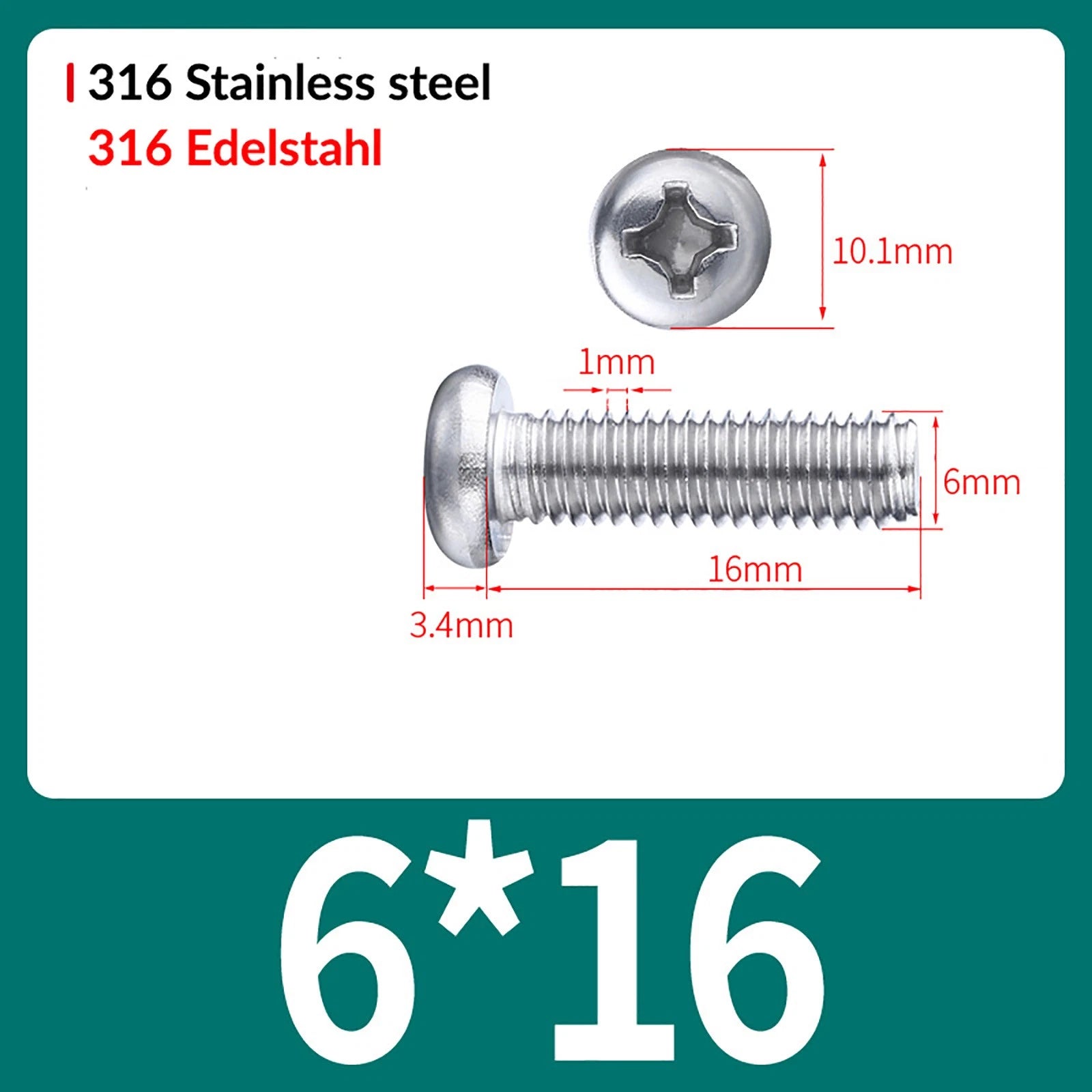 M2 M3 M4 M5 M6 M8 A4 Stainless Steel Phillips Pan Head Machine Screws – DIN 7985, Fully Threaded (4–80mm)