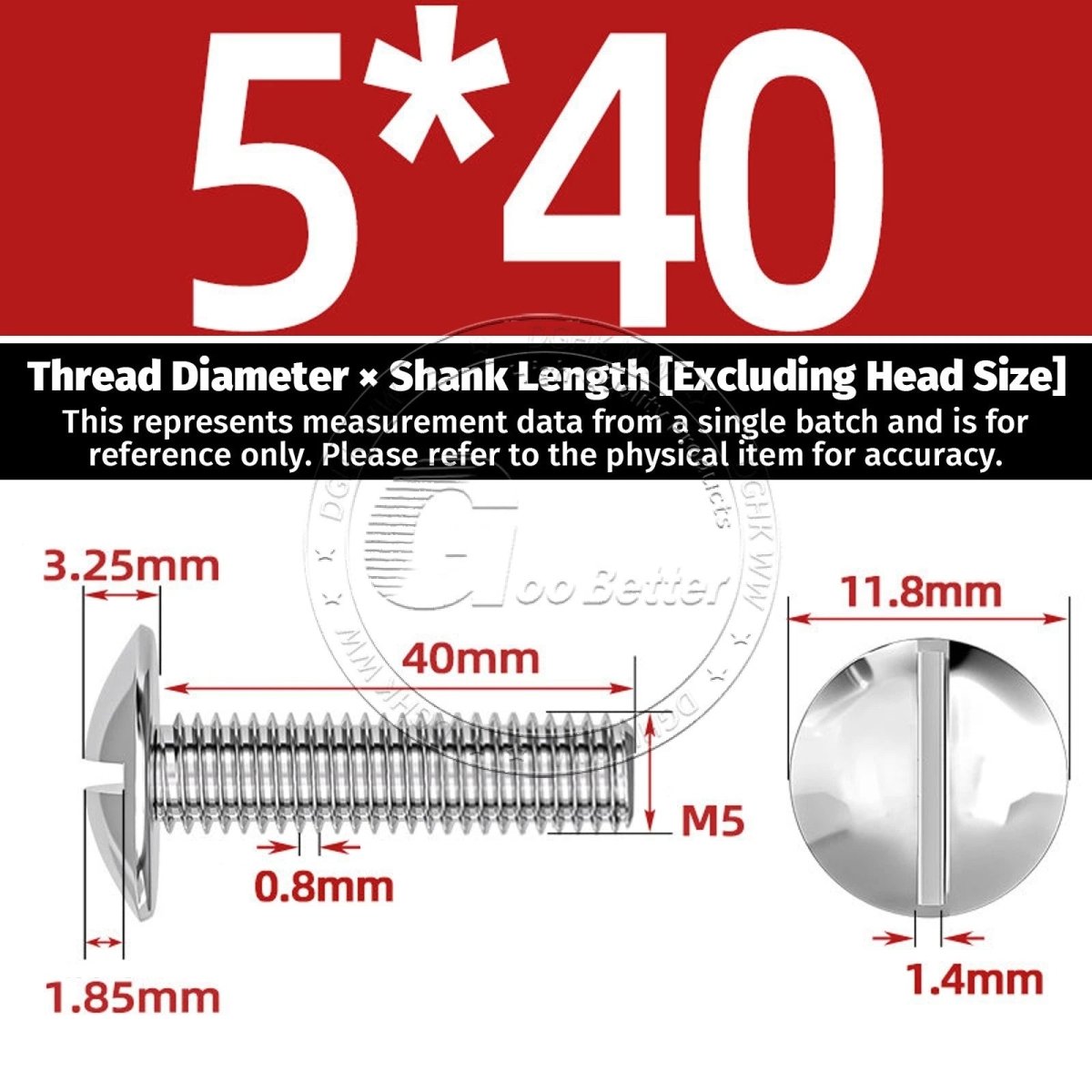 A2 Stainless Steel Mushroom Head Slotted Machine Screws — M2 to M8, Multiple Lengths - HomeDIYer