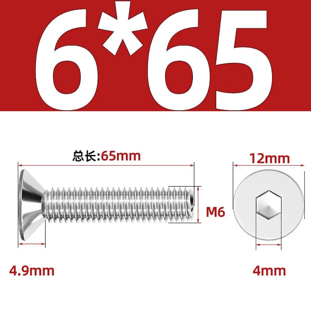 Countersunk Hex Socket Screws – A2 Stainless Steel, M2 to M16, DIN 7991, Fully Threaded