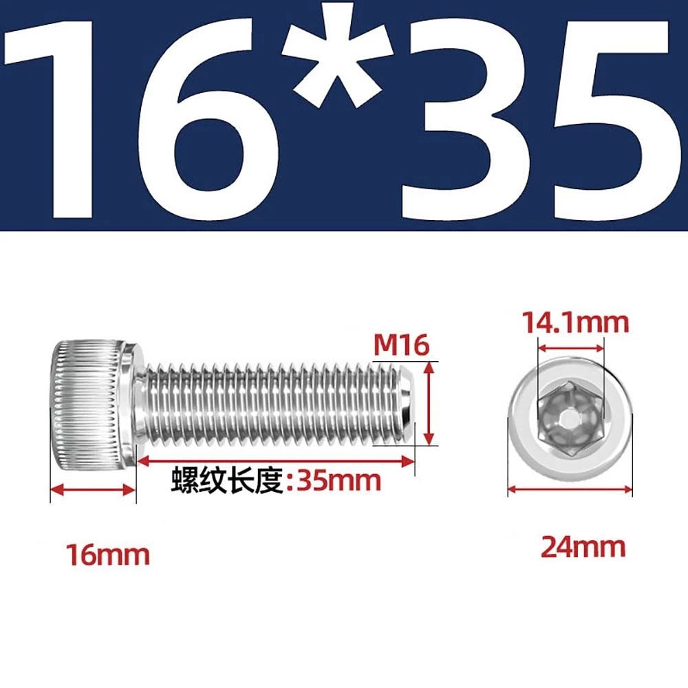 Socket Head Cap Screws – A2 Stainless Steel, M6 to M24, Hex Drive (DIN 912)