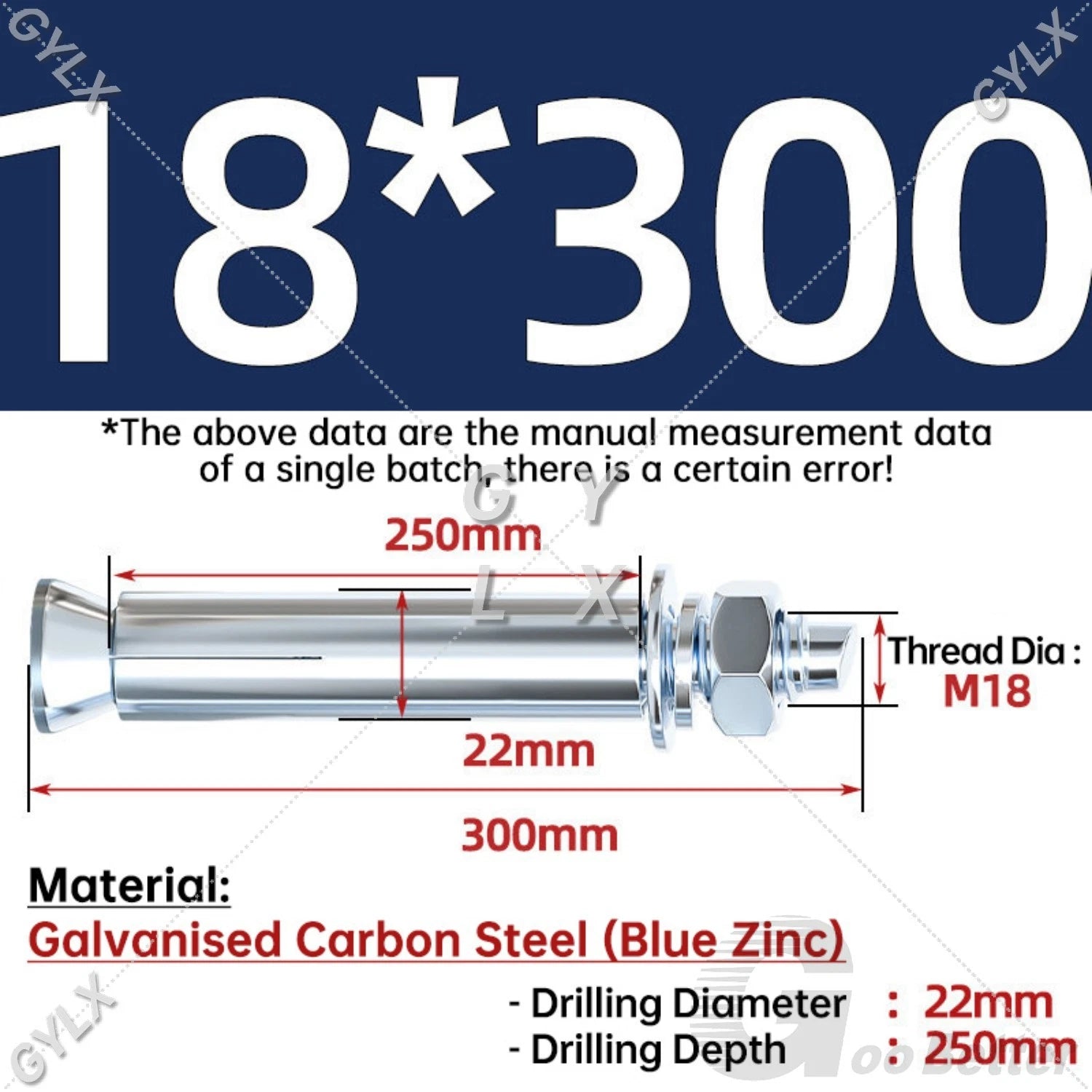Concrete Expansion Bolts Wall Anchor Screws — M6 to M20 | Stainless Steel & Zinc Plated