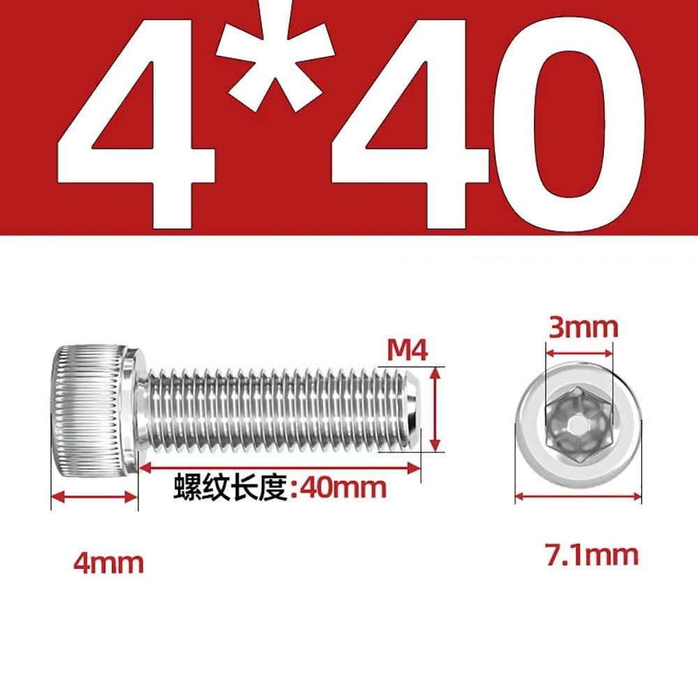 M3 M4 M5 Socket Head Cap Screws – A2 Stainless Steel, High Strength & Corrosion Resistant