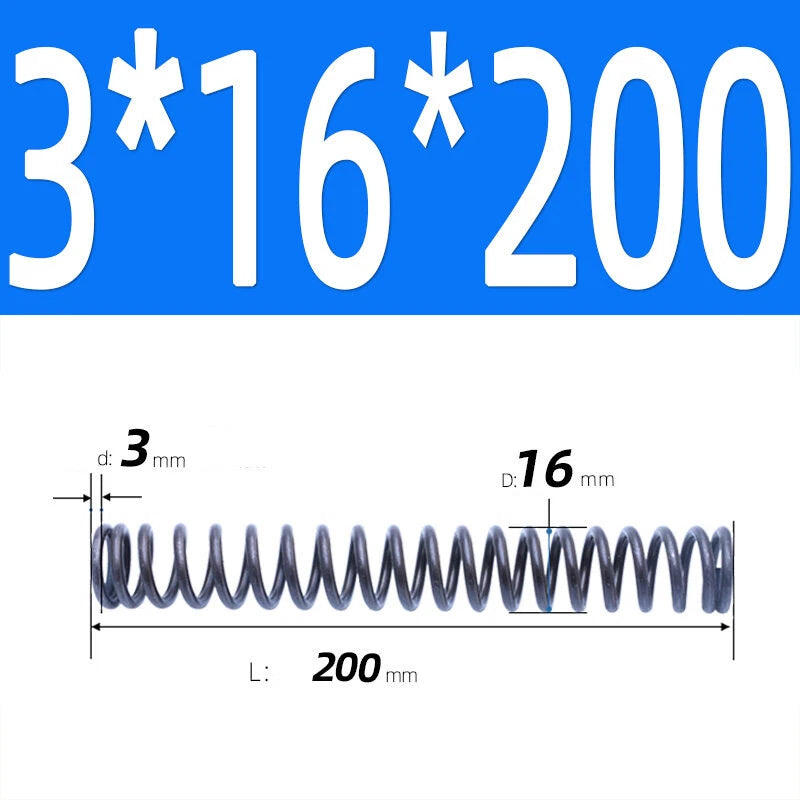 200mm Length Stainless Steel Compression Spring 2 - 4mm Pressure/ Coil Springs