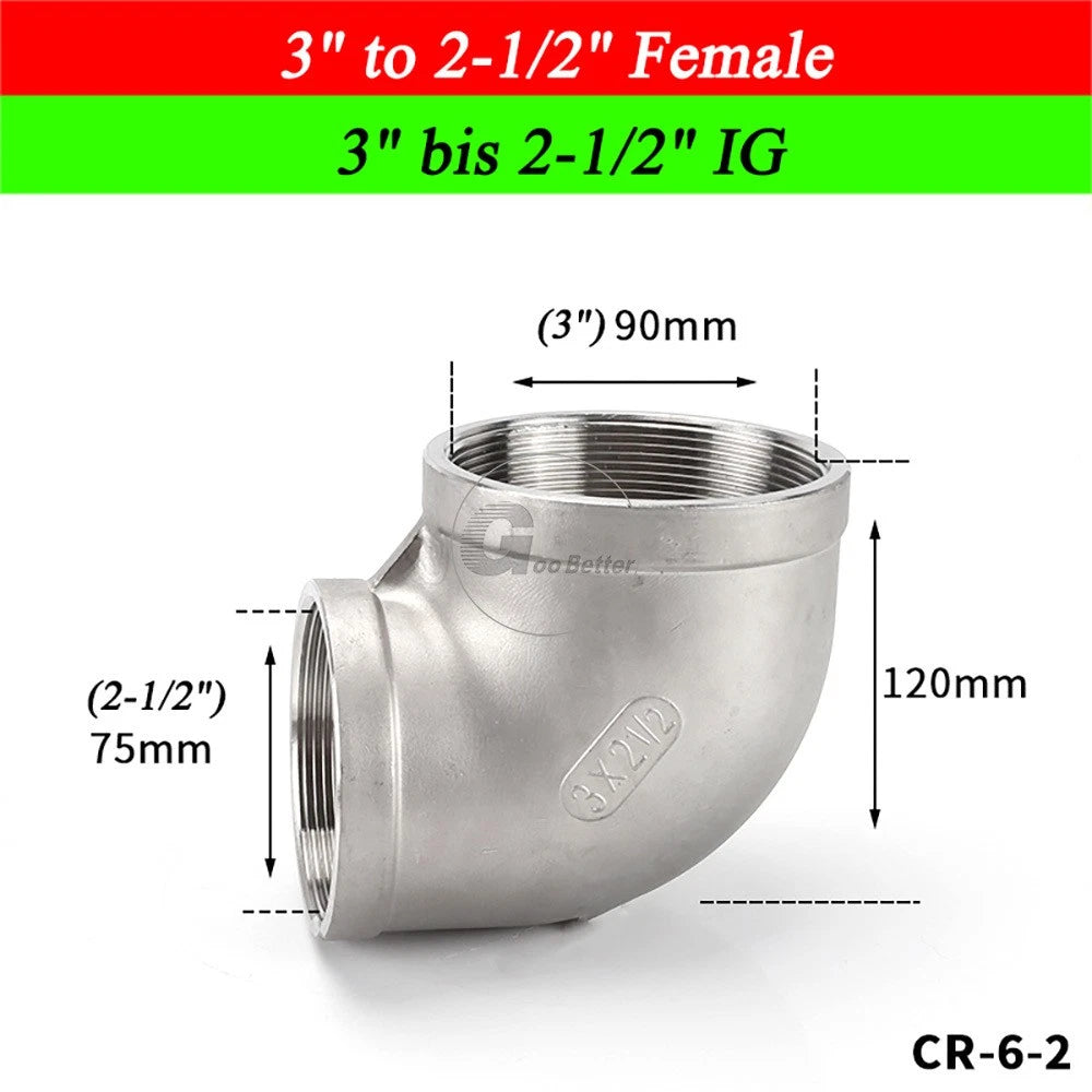 A2 Stainless Steel BSP Reducer Elbow Pipe Fittings | 1/8" to 4" Male Female