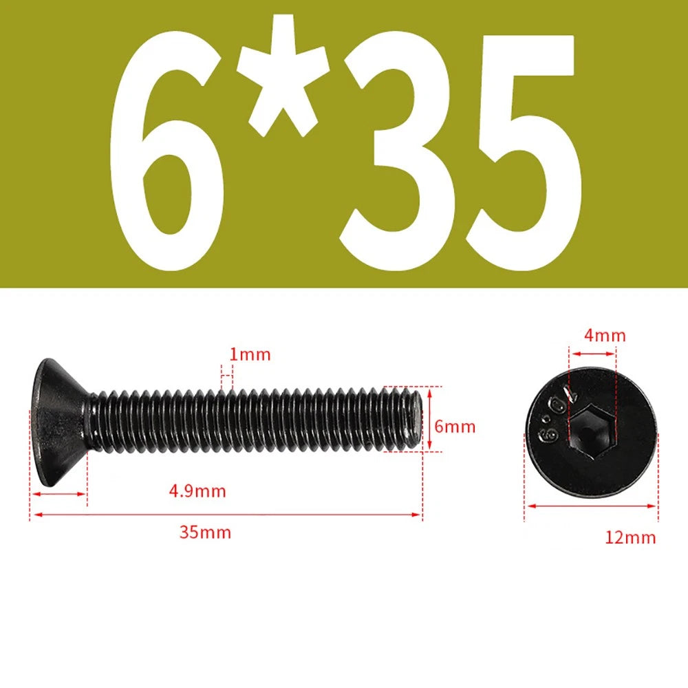 M2-M6 Countersunk Socket Head Cap Screws – Grade 10.9 Alloy Steel