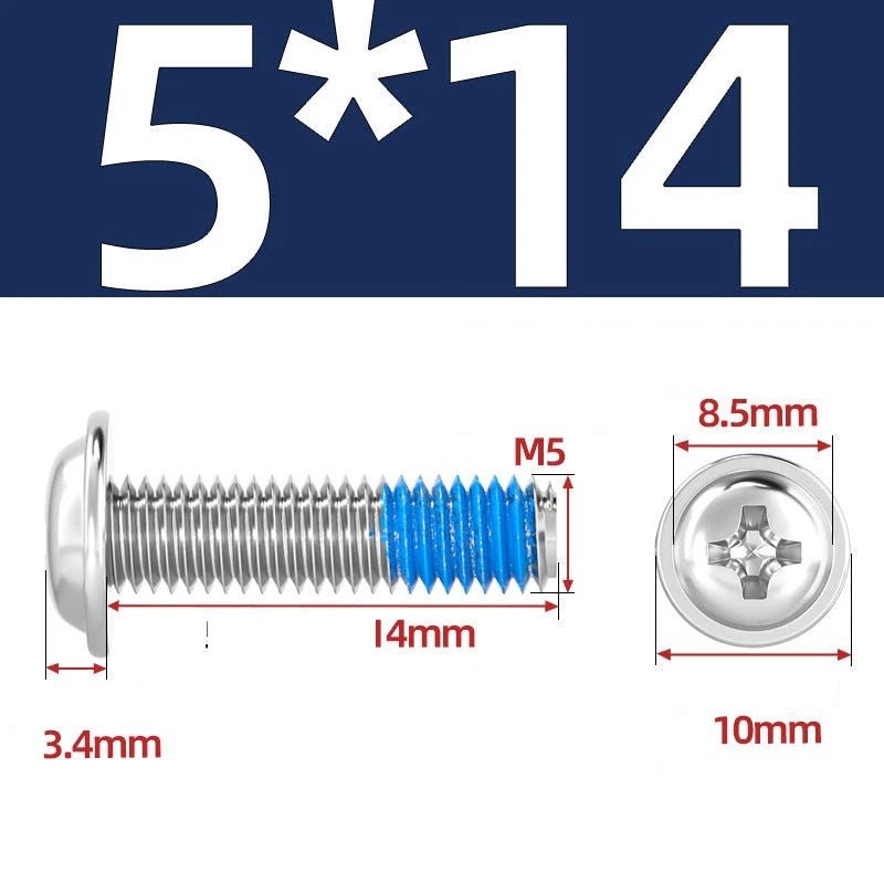 A2 Stainless Steel Phillips Flanged Button Head Machine Screws — M2 to M6, Built - In Washer Face - HomeDIYer