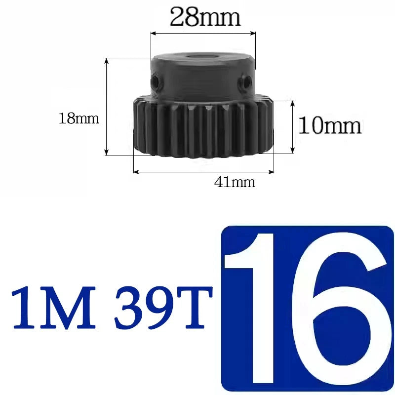 Spur Gears 1 Mod Transmission Gear With Step 45# Steel Pinion Motor Gear 30T~44T