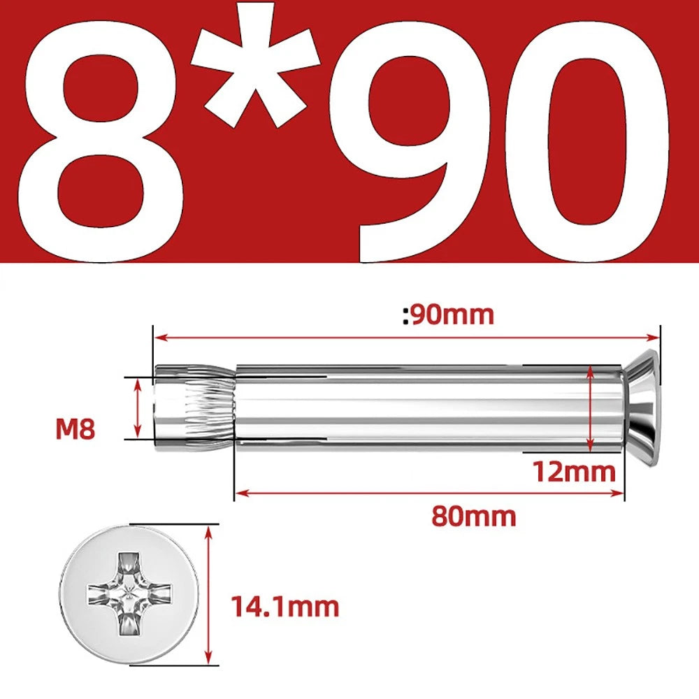 Sleeve Anchor Countersunk Phillips Expansion Bolts M6–M12 | 304/201 SS & Zinc