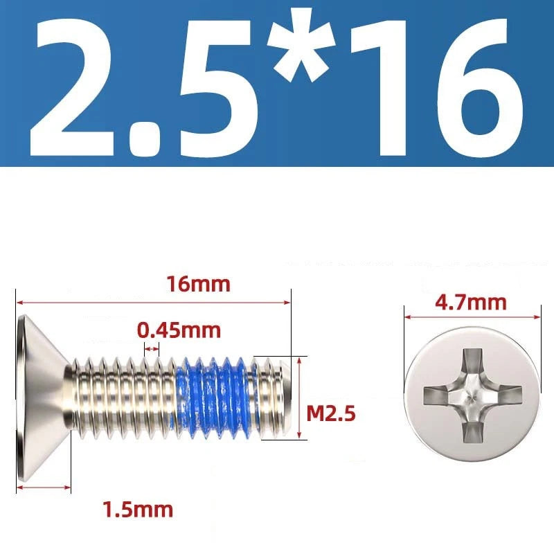 M1.2–M6 Phillips Flat Head Machine Screws | Carbon Steel | Black & Nickel Plated