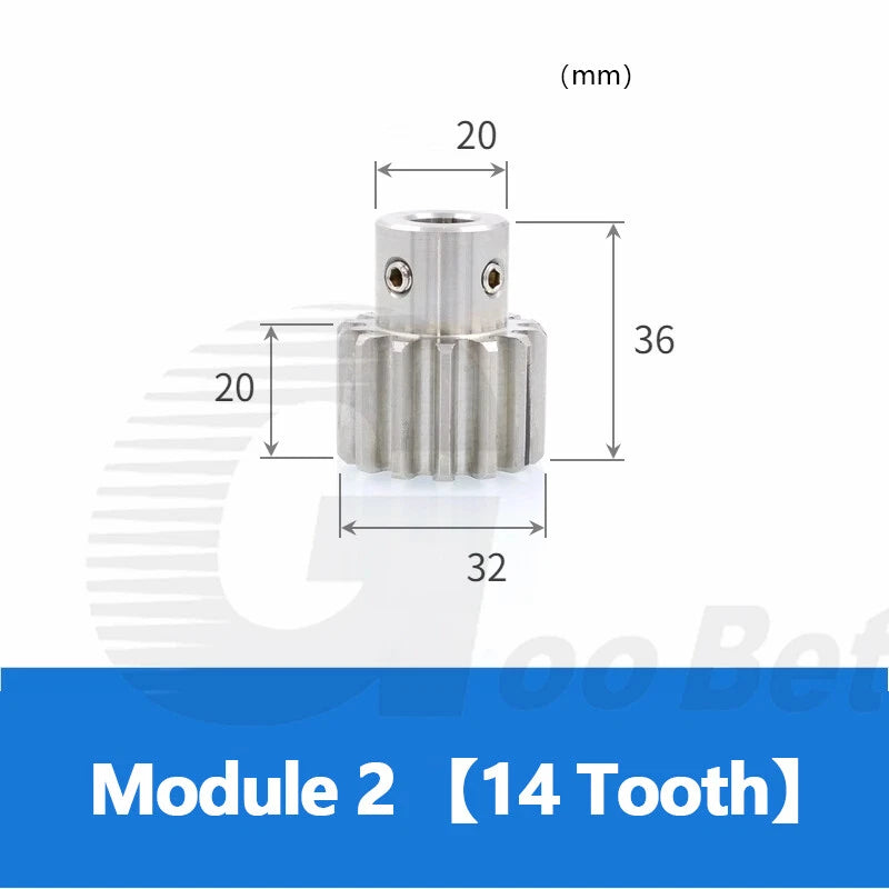 Mod 0.5 1 1.5 2 Precision Spur Gear Stainless Steel with Hub 12 Tooth - 60 Tooth