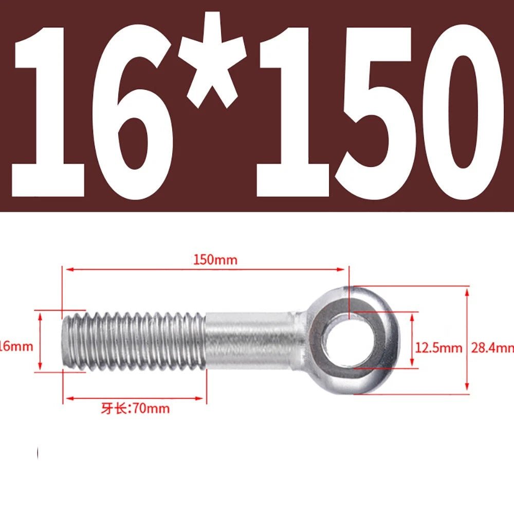 M5 - M24 A2 304 Stainless Steel Partially Threaded Forged Eye Bolts with Rings for Wire Rope & Hanging - HomeDIYer